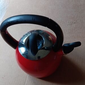 Red and Black Whistling Tea Pot